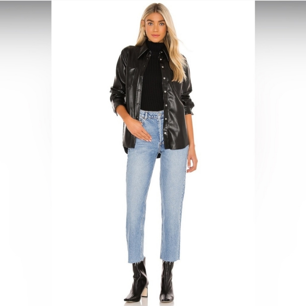 Boyish Tommy High Rise Straight Leg Jean Rigid Denim Button Fly 25